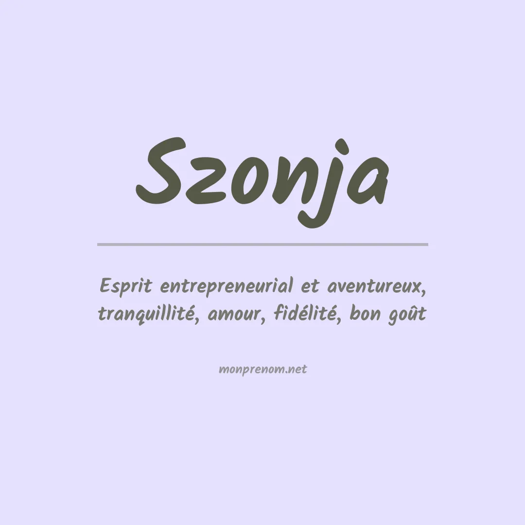 Signification du prénom Szonja