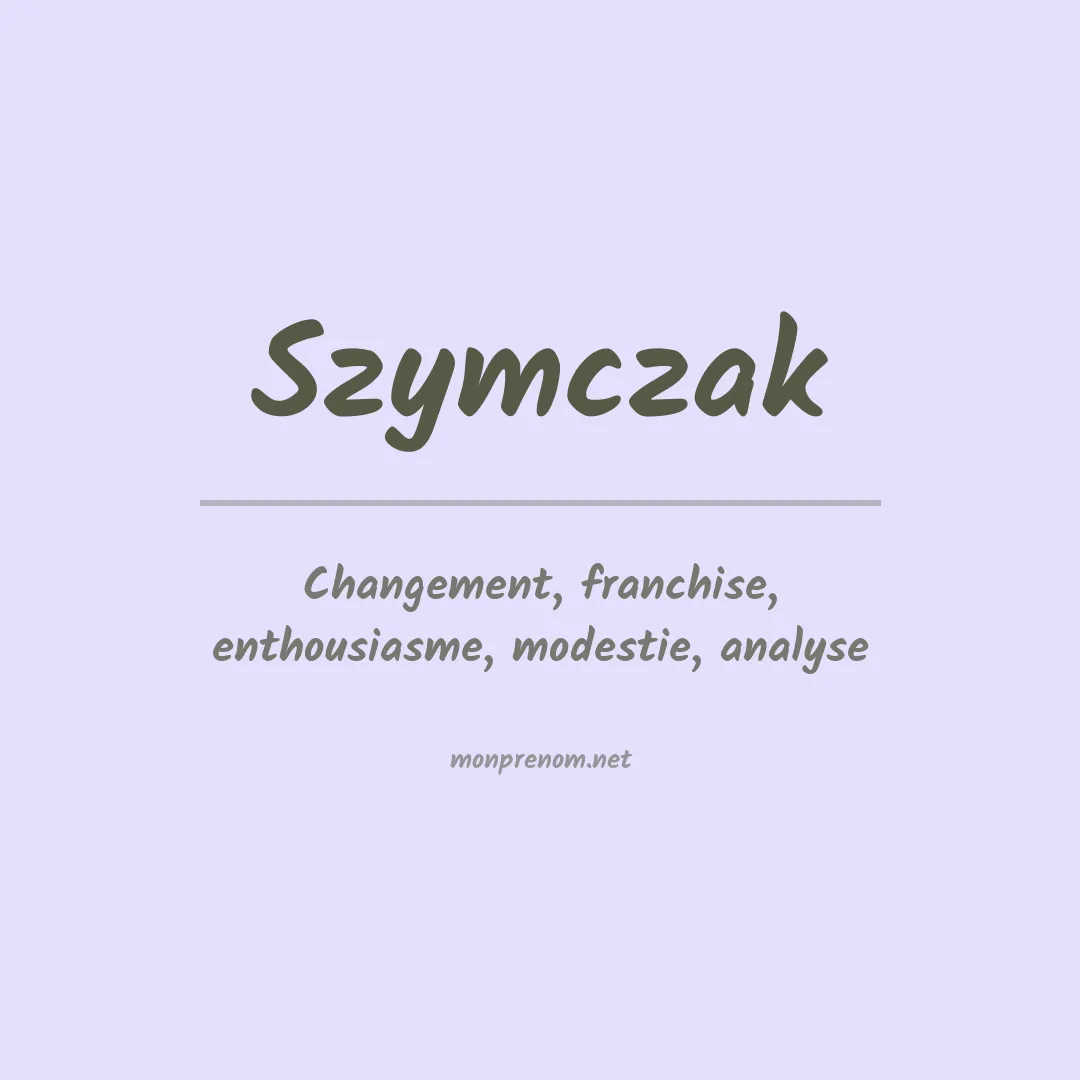 Prénom Szymczak
