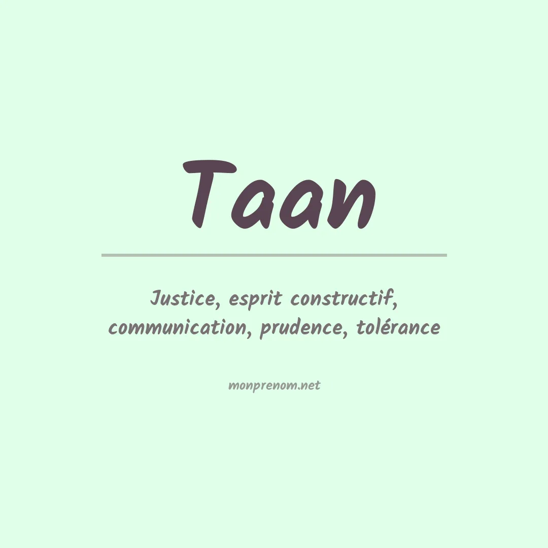Signification du prénom Taan