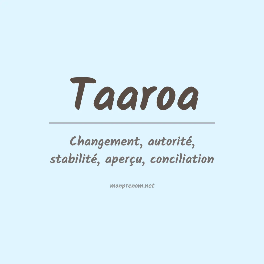 Signification du prénom Taaroa