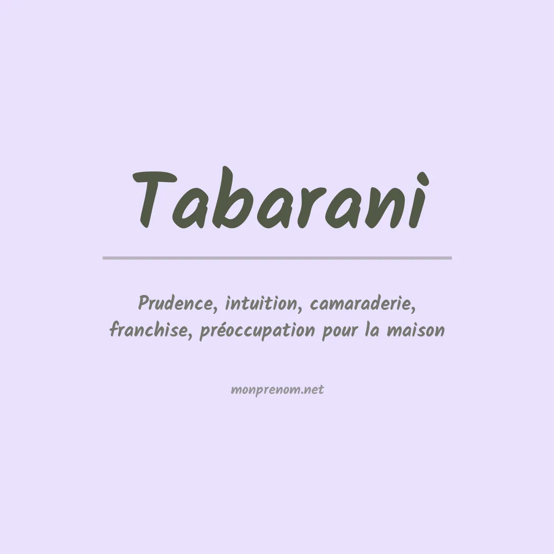 Signification du prénom Tabarani