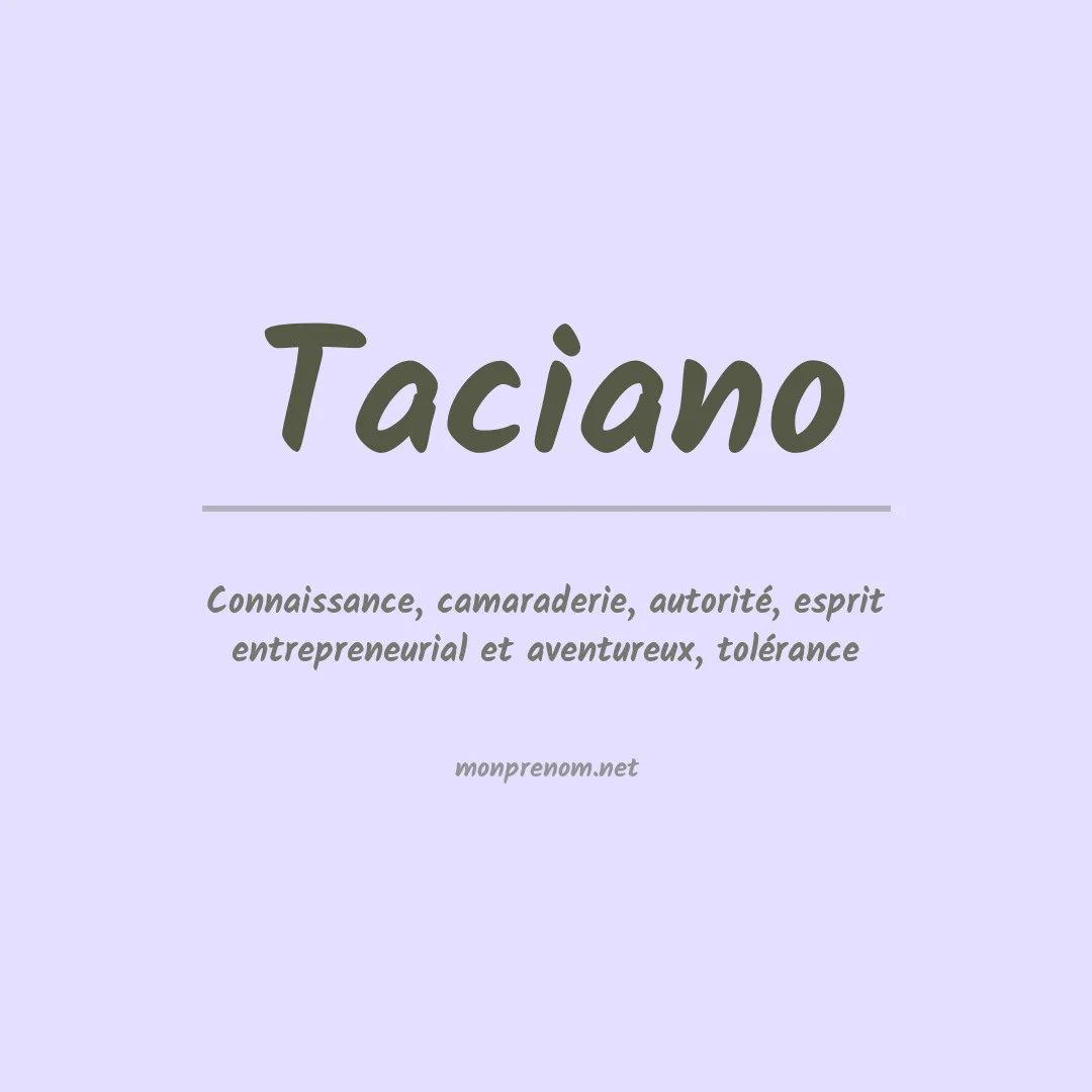 Prénom Taciano