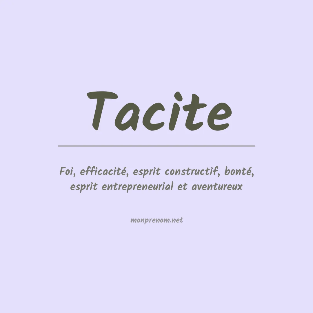 Signification du prénom Tacite