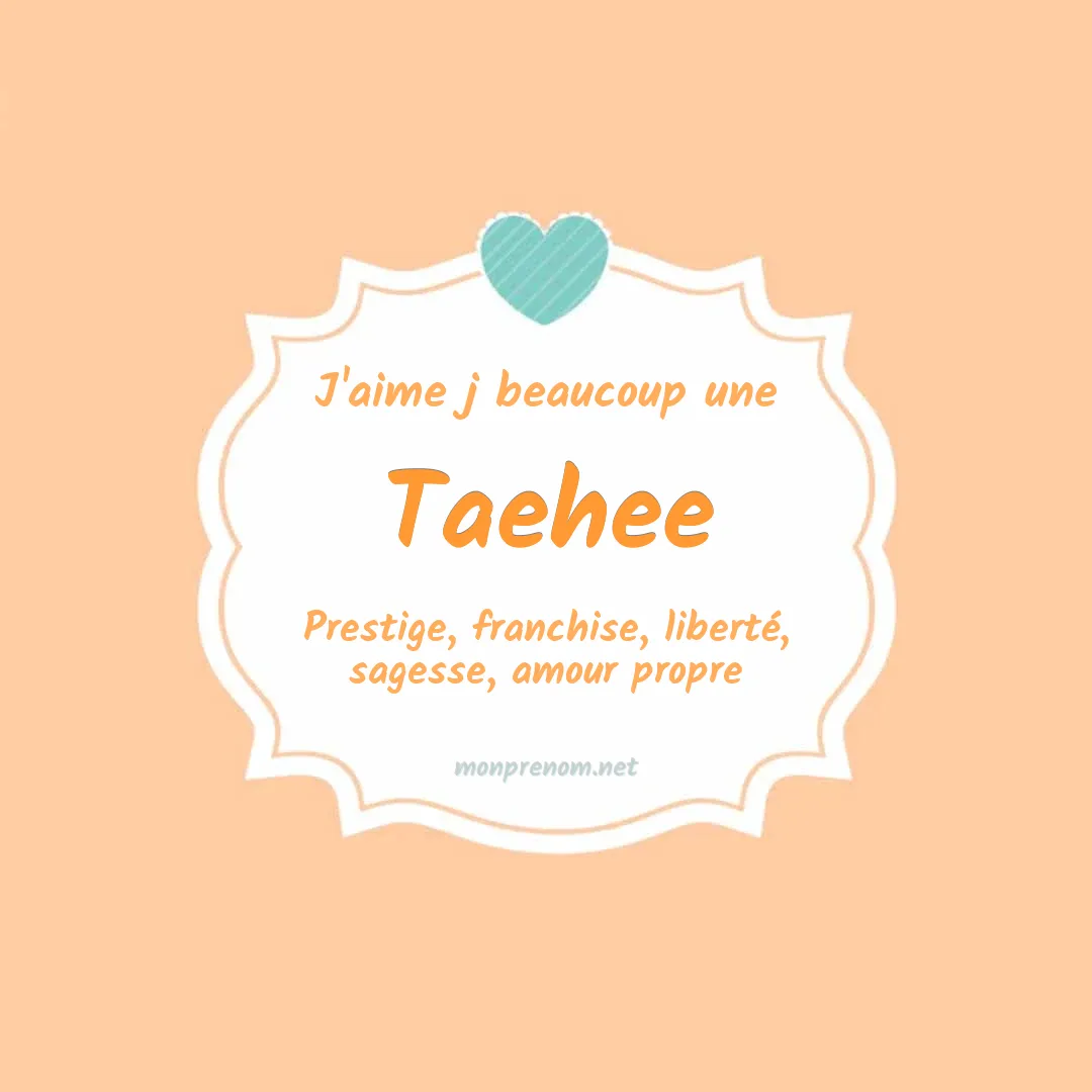 J'aime beaucoup Taehee