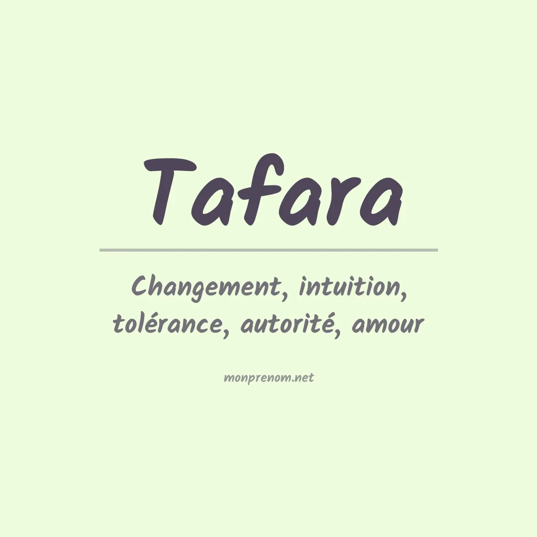 Signification du prénom Tafara