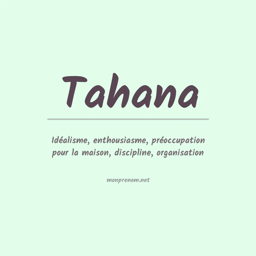 Prénom Tahana