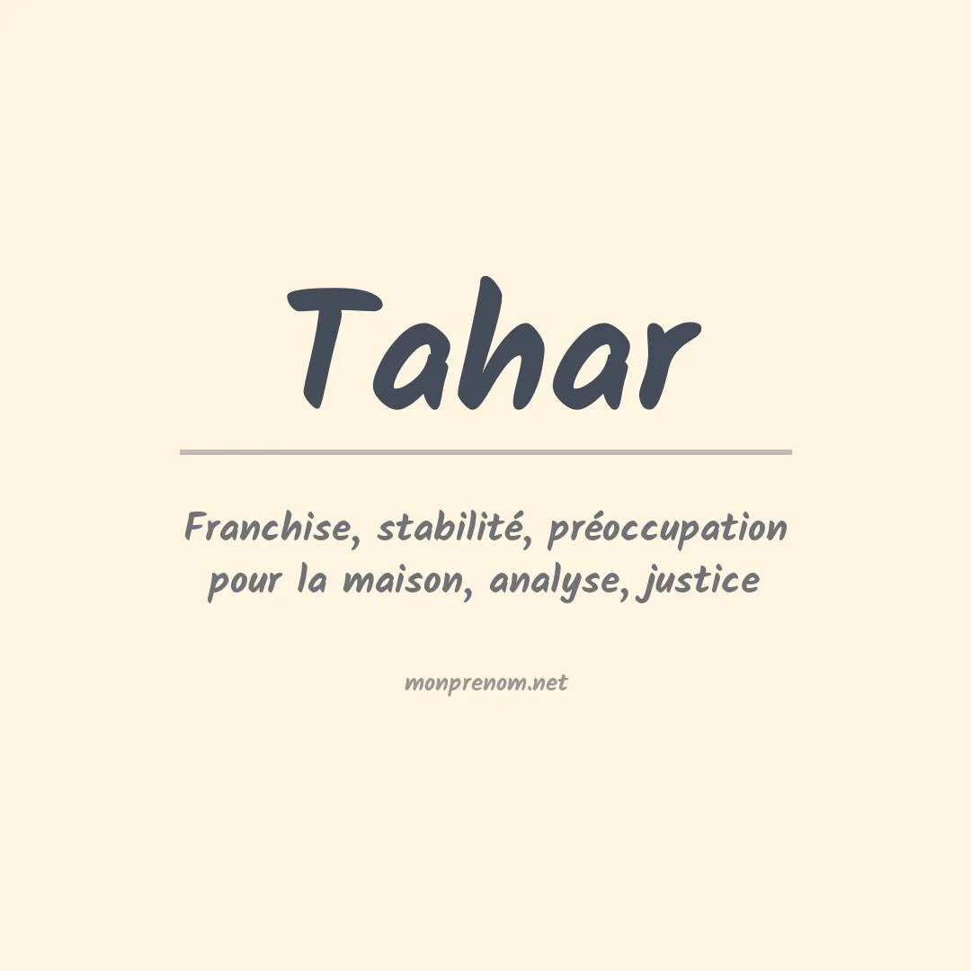 Prénom Tahar