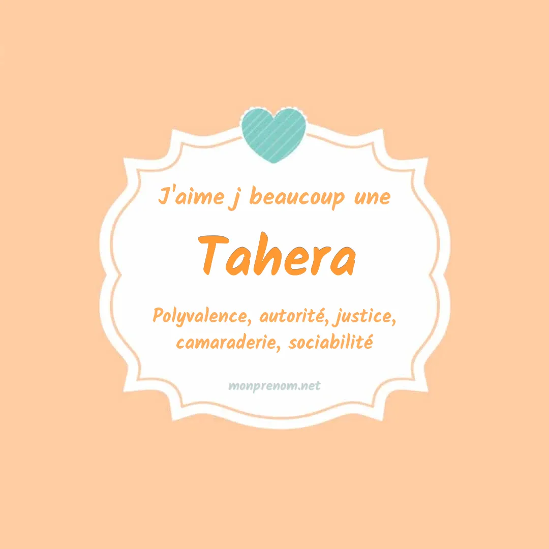 J'aime beaucoup Tahera