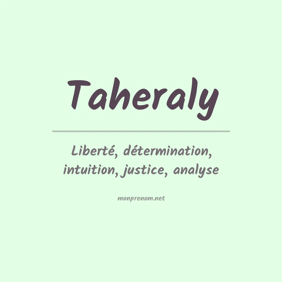 Signification du prénom Taheraly