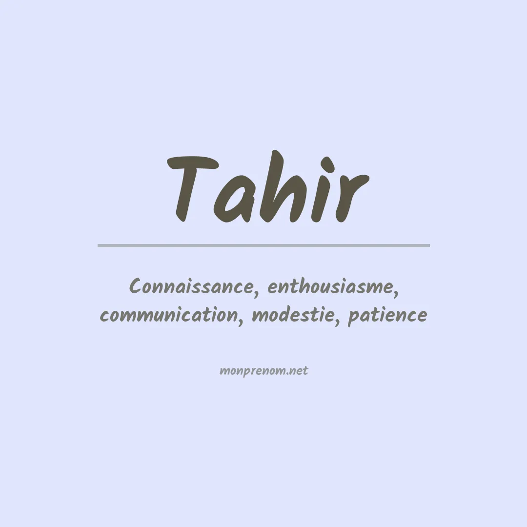 Prénom Tahir