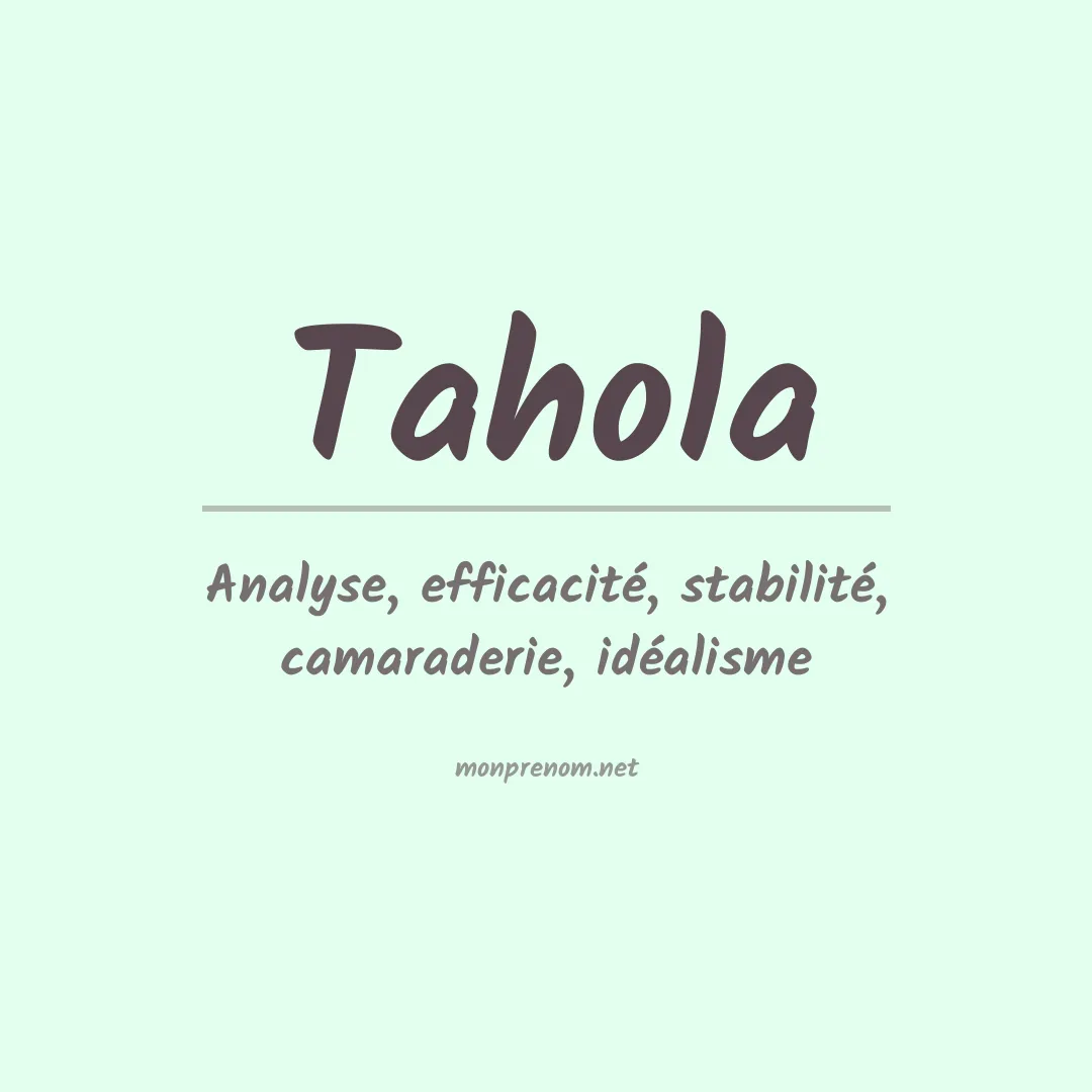 Prénom Tahola