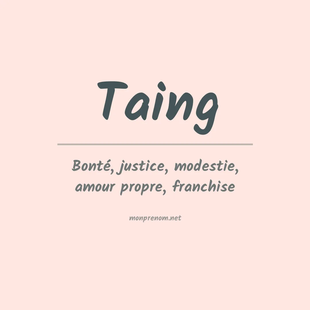 Prénom Taing