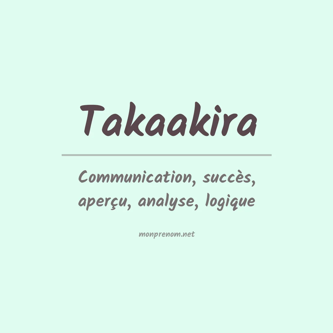 Signification du prénom Takaakira