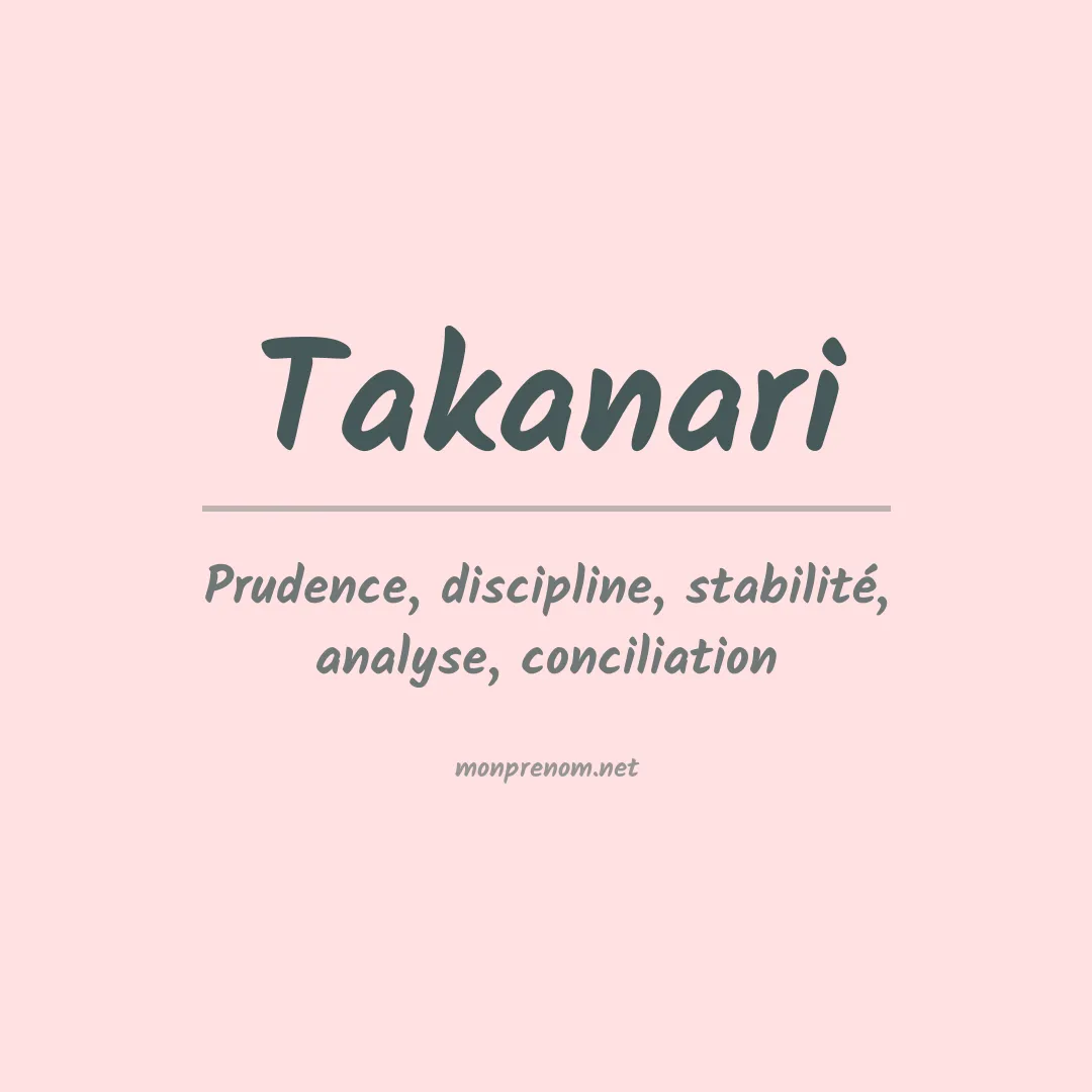 Signification du prénom Takanari