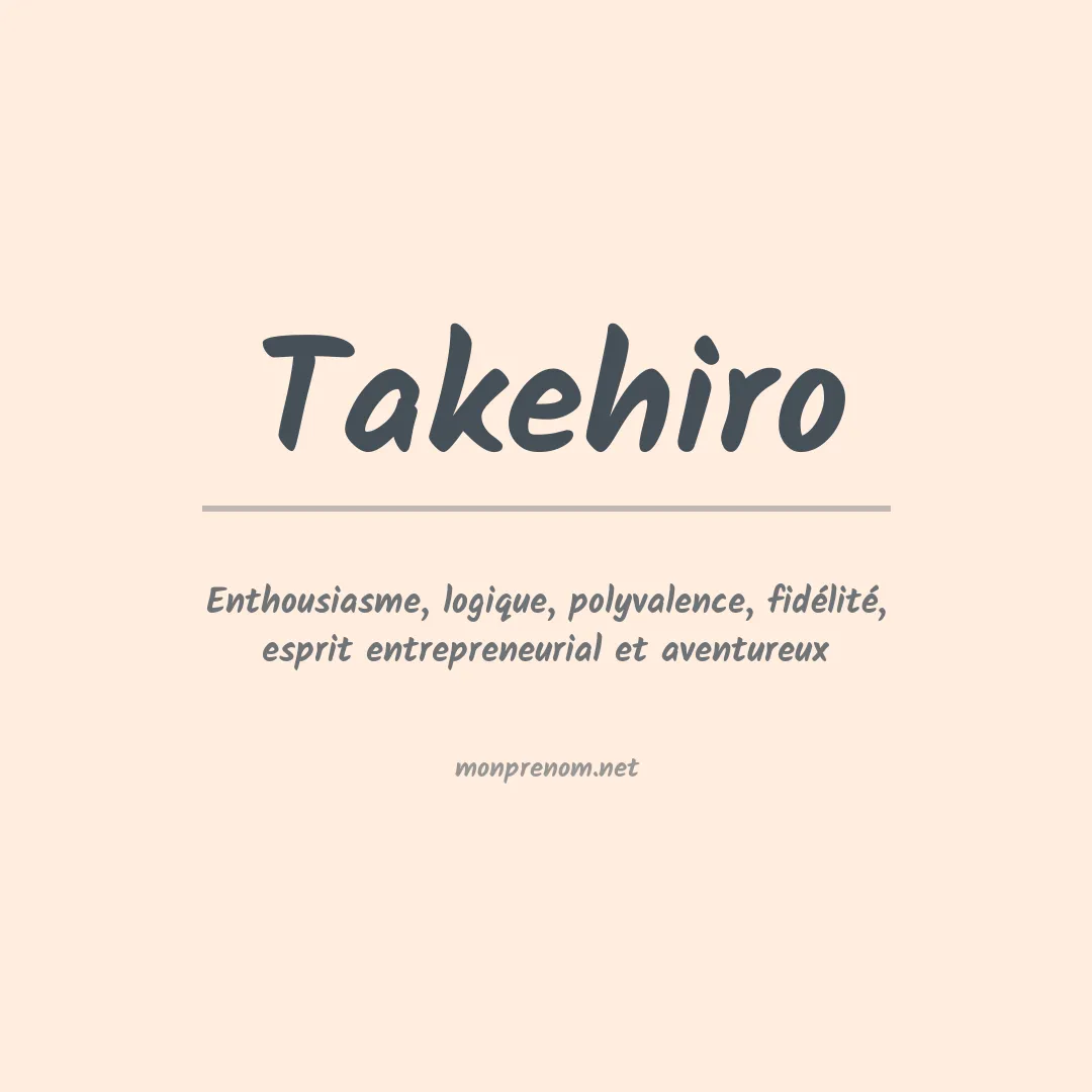 Signification du prénom Takehiro