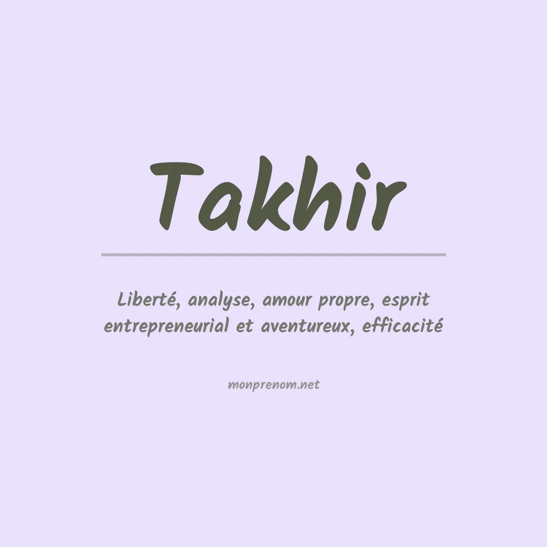 Prénom Takhir