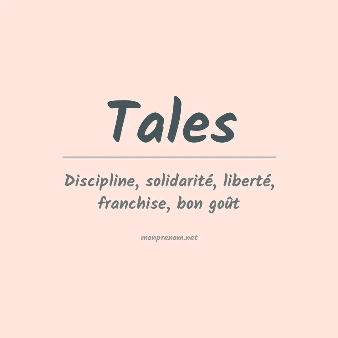 Signification du prénom Tales