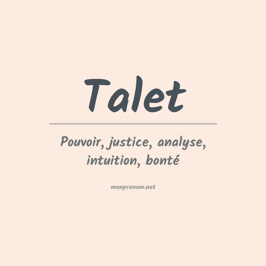 Signification du prénom Talet