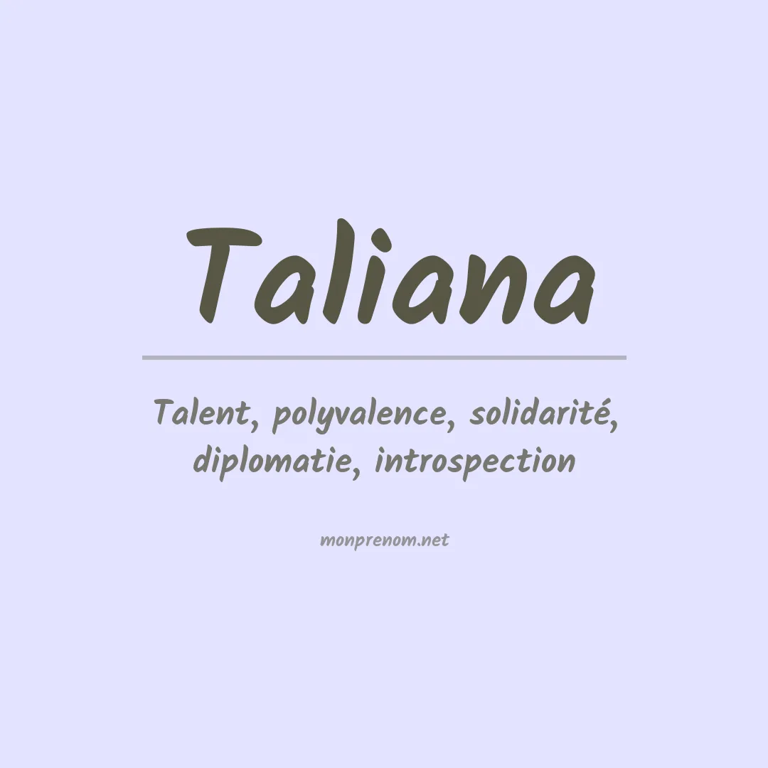 Prénom Taliana