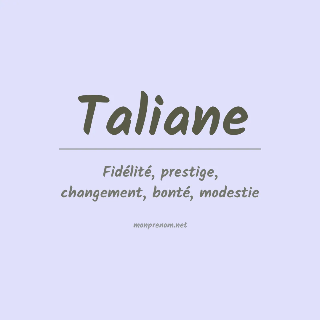 Prénom Taliane