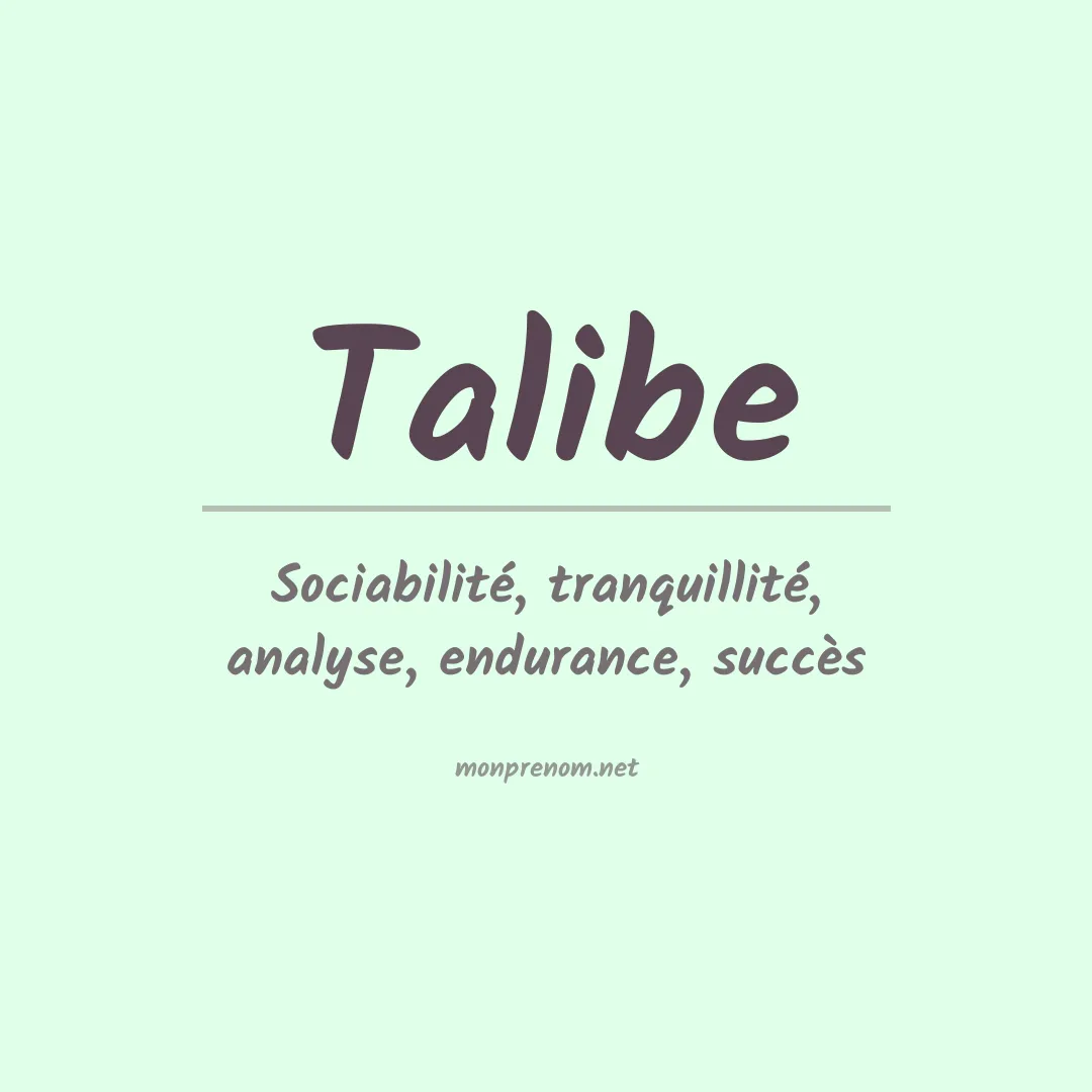 Signification du prénom Talibe