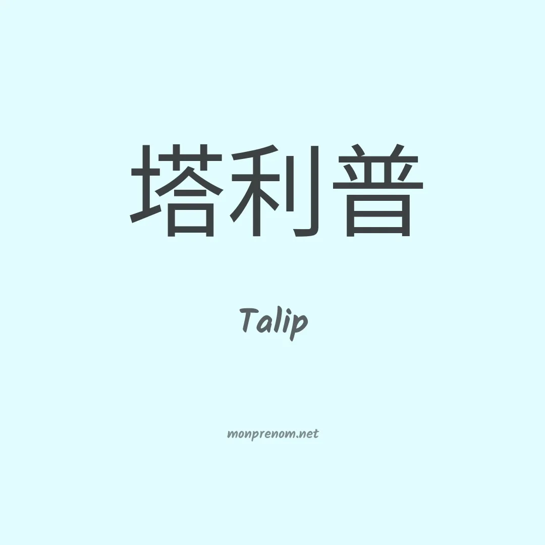 Talip en chinois