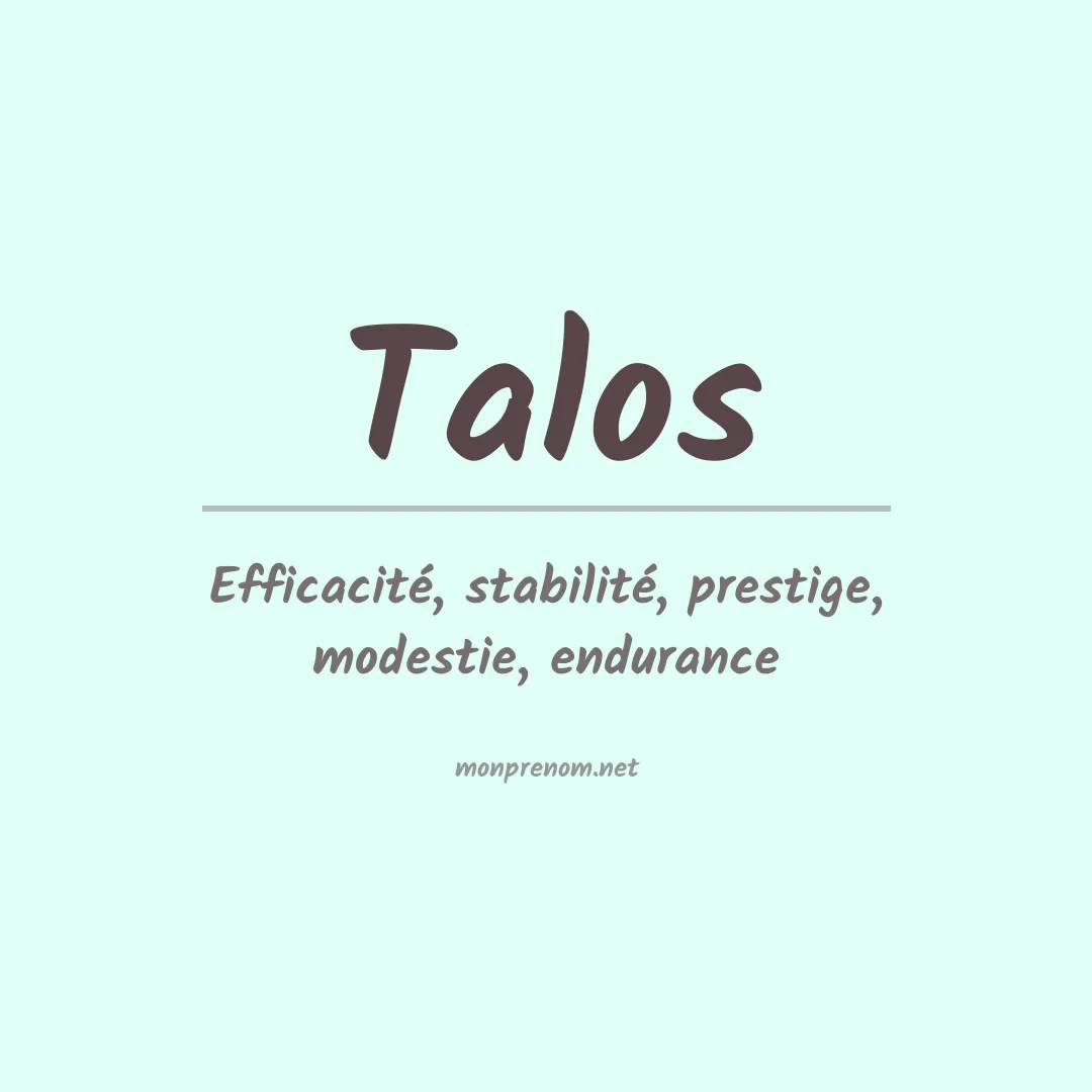 Signification du prénom Talos