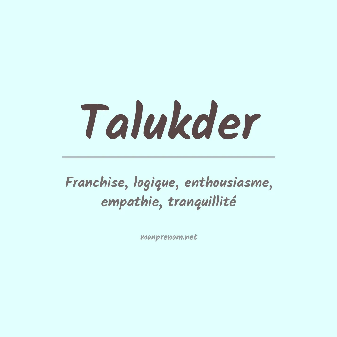 Prénom Talukder