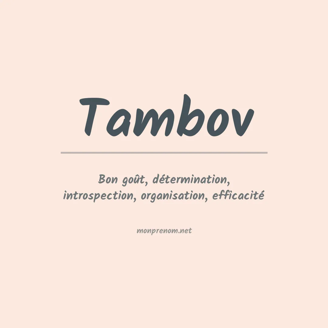 Signification du prénom Tambov