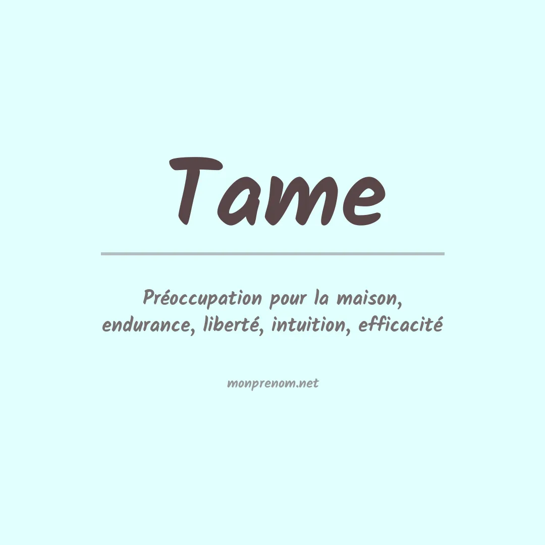 Prénom Tame