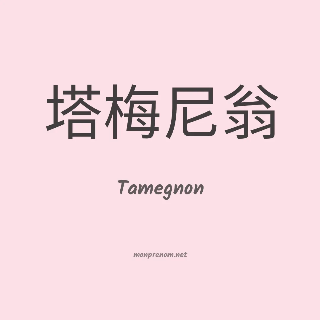 Tamegnon en chinois