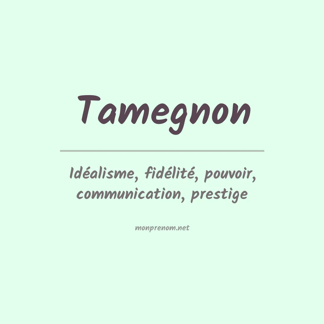 Signification du prénom Tamegnon