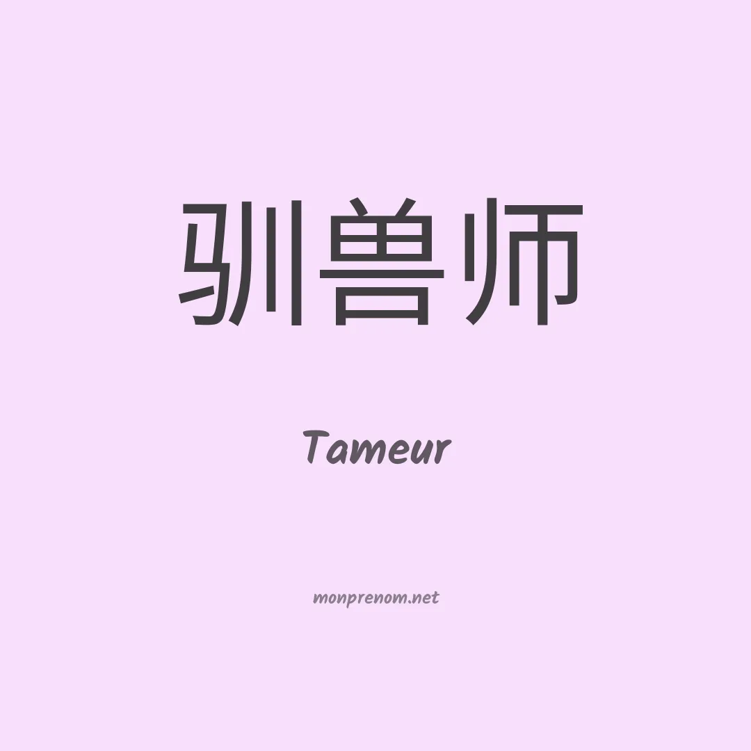 Tameur en chinois