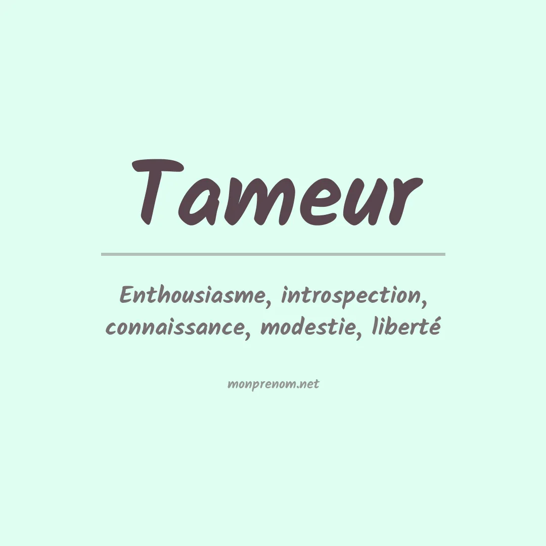 Signification du prénom Tameur