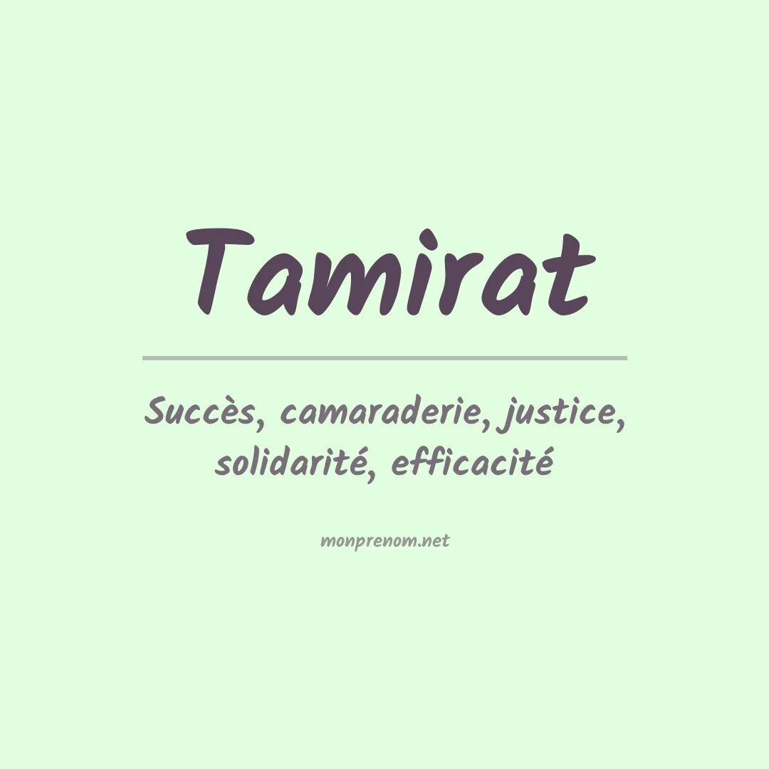 Signification du prénom Tamirat