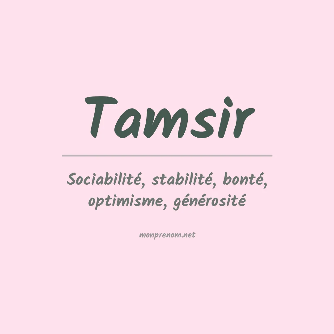 Signification du prénom Tamsir