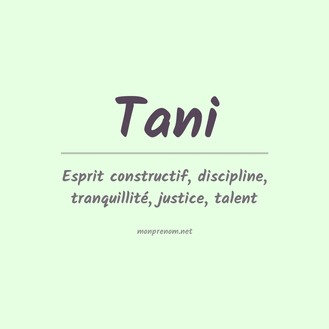 Prénom Tani