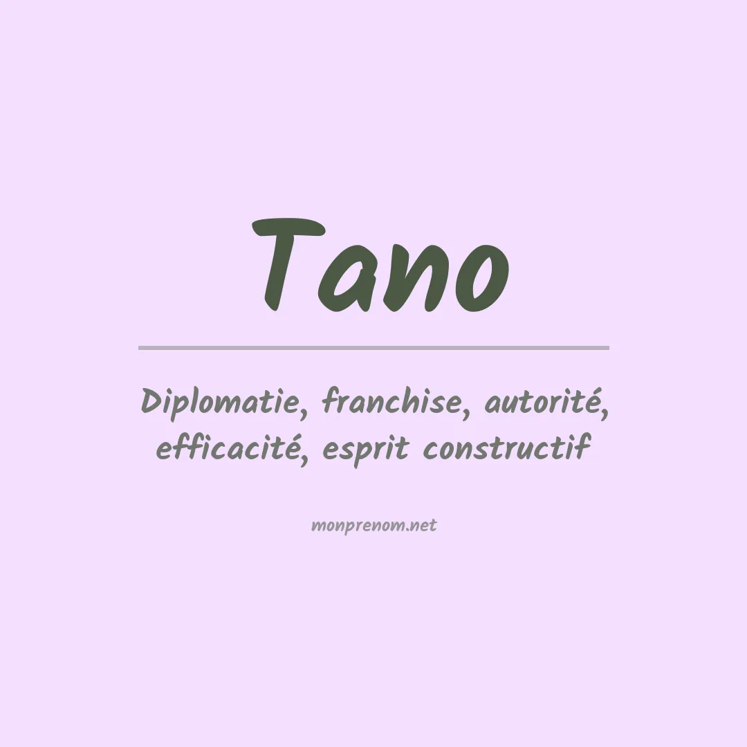 Prénom Tano