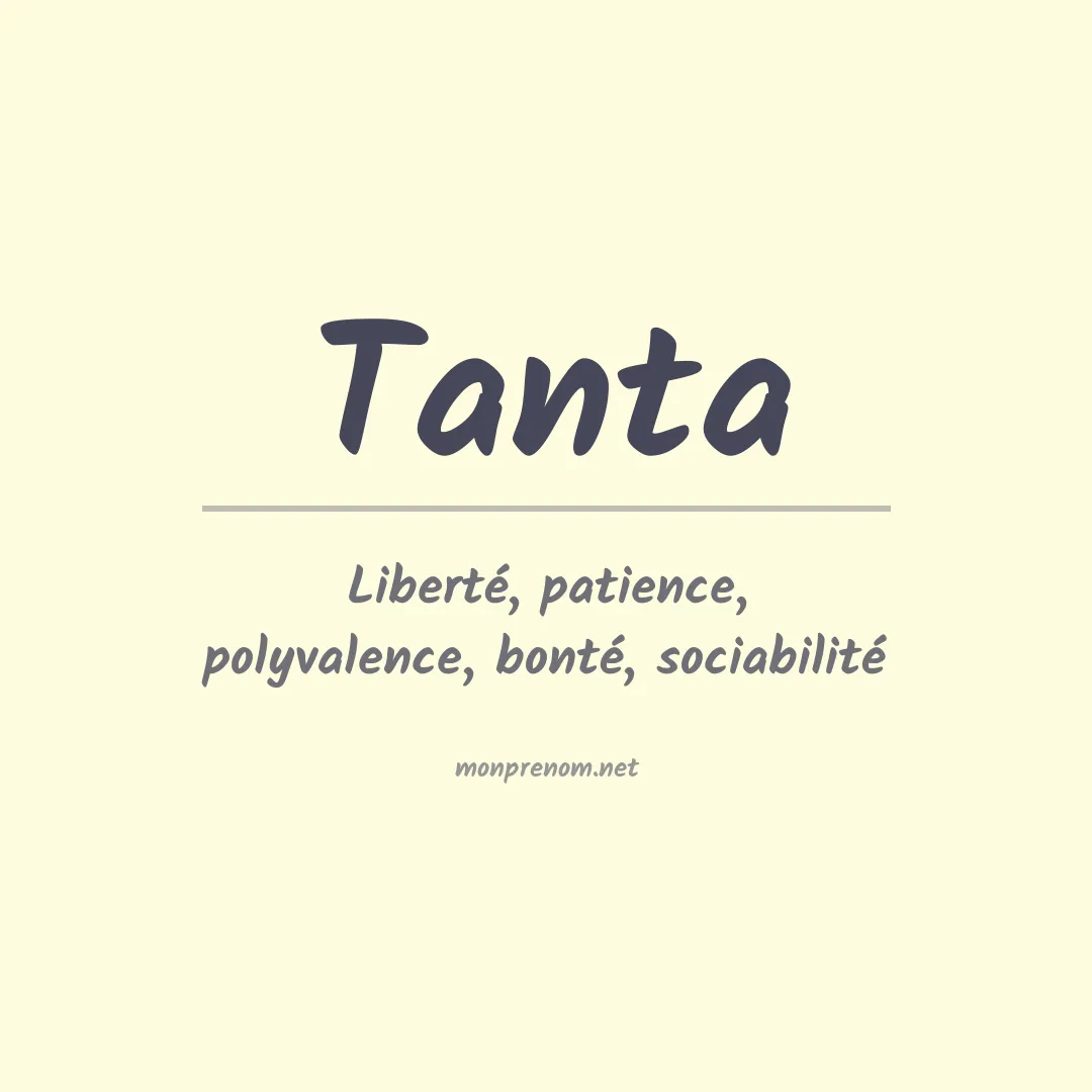Signification du prénom Tanta