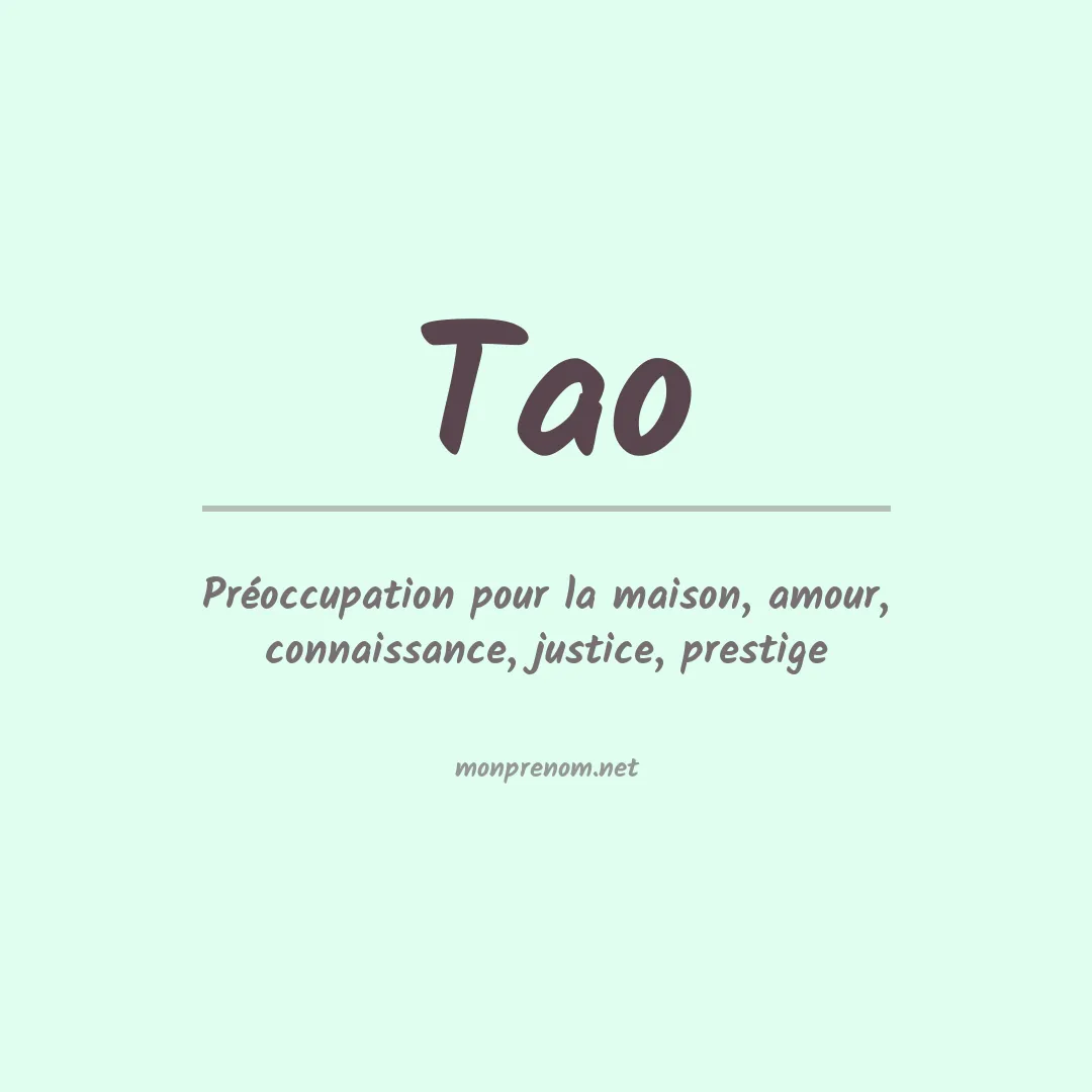 Prénom Tao