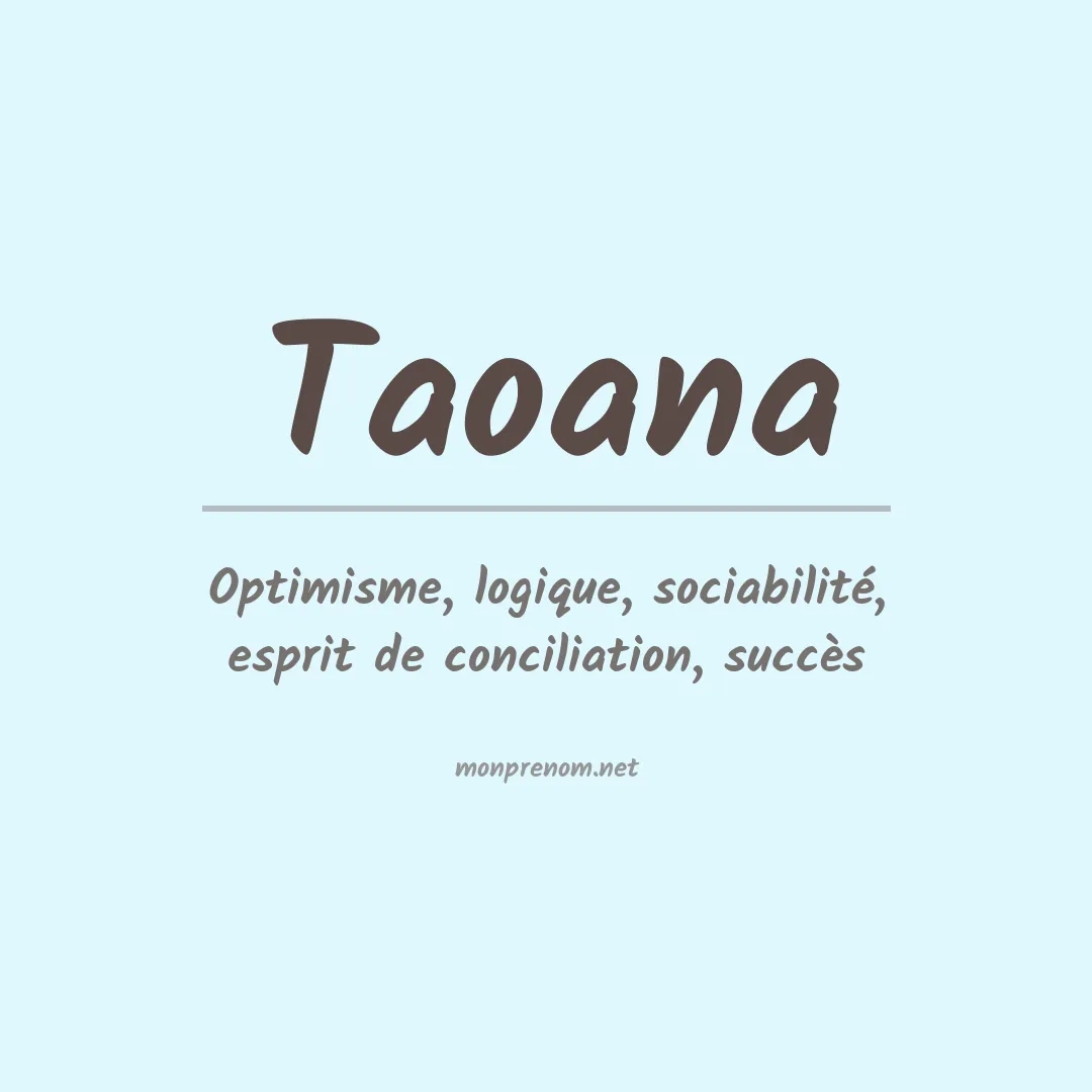 Signification du prénom Taoana