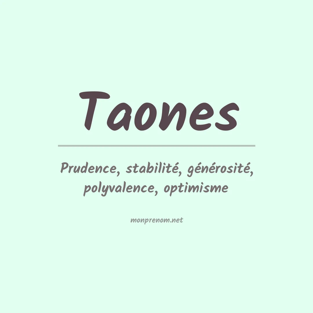 Signification du prénom Taones