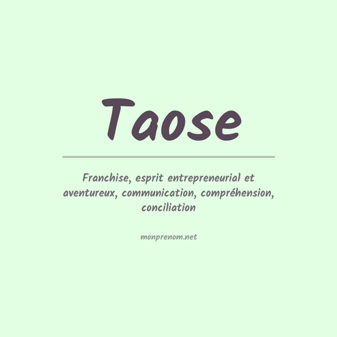 Signification du prénom Taose