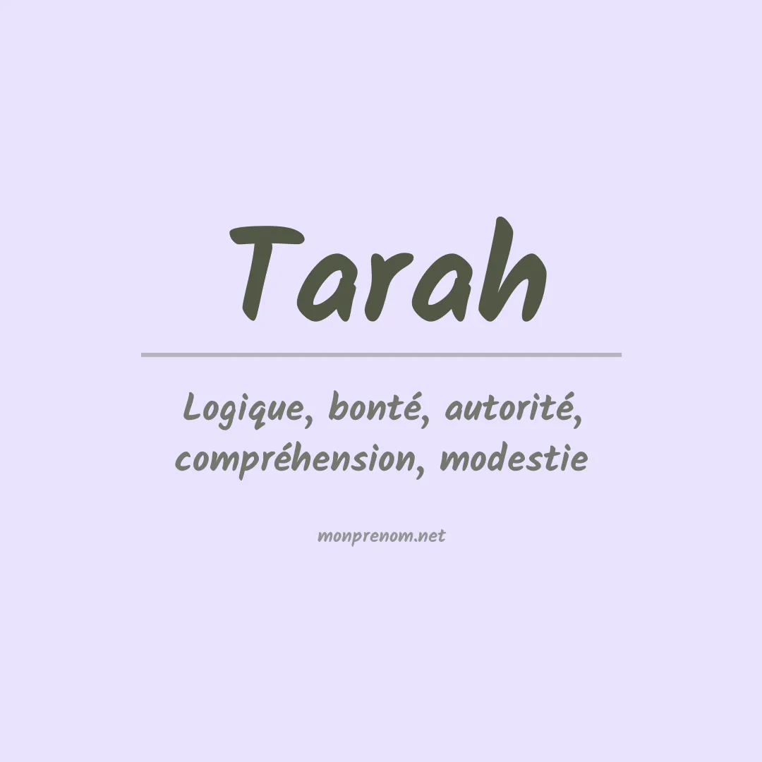 Signification du prénom Tarah