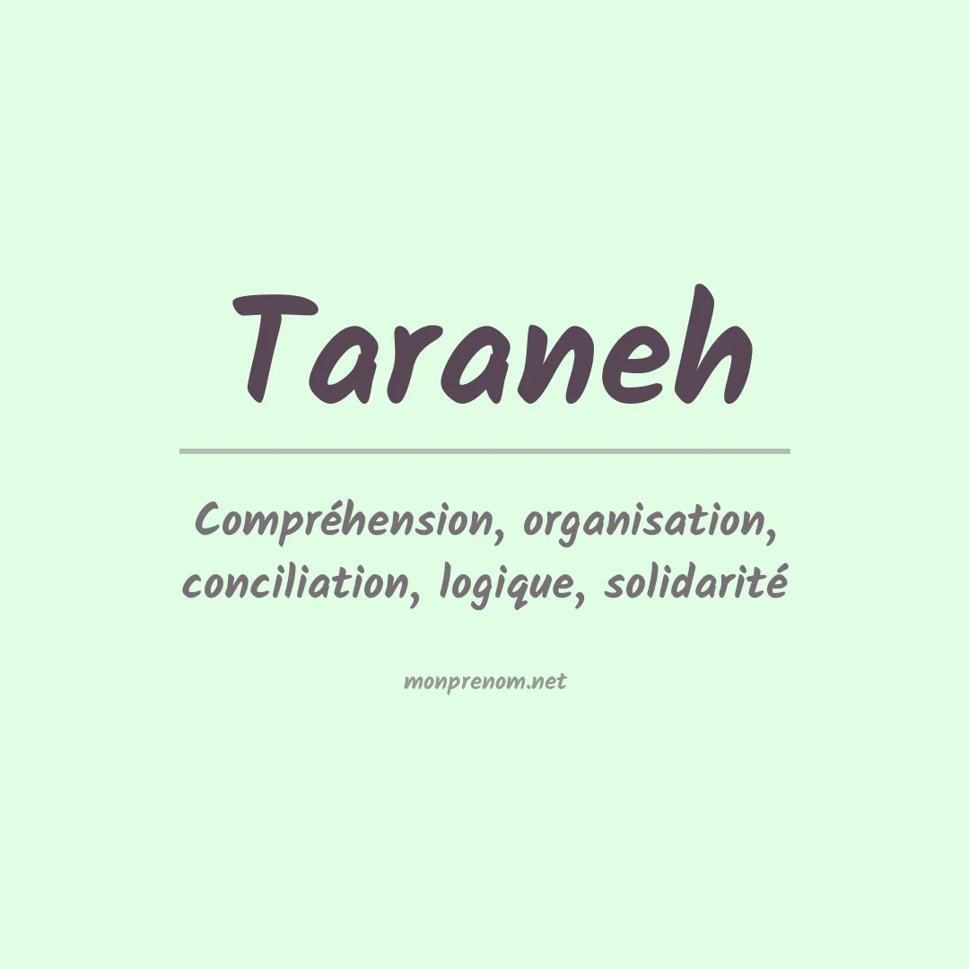 Signification du prénom Taraneh