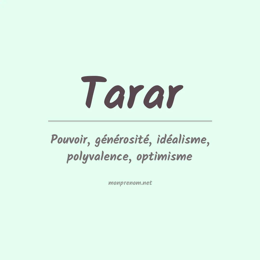Signification du prénom Tarar