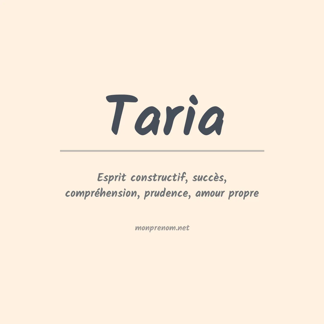 Signification du prénom Taria