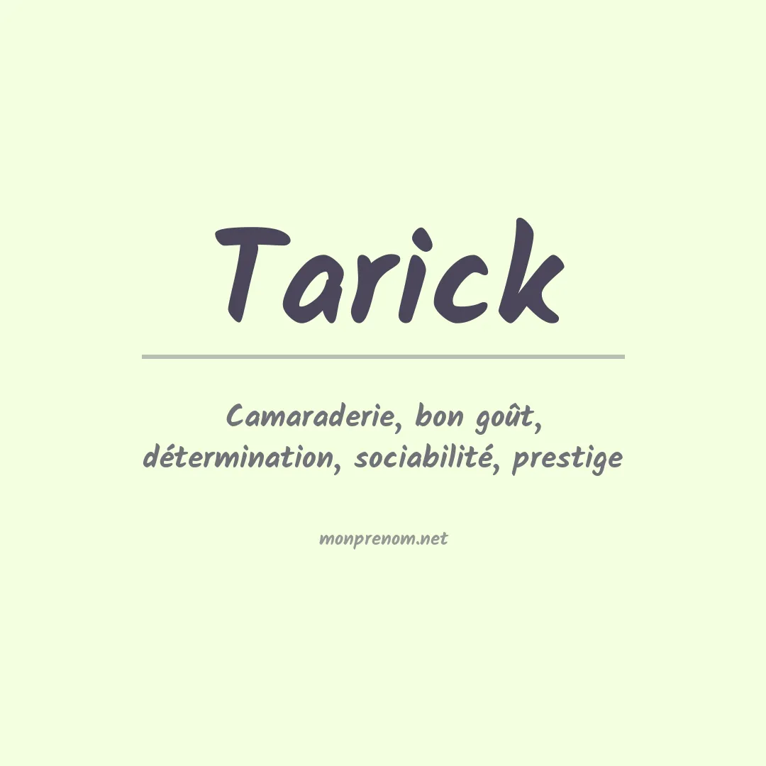 Prénom Tarick