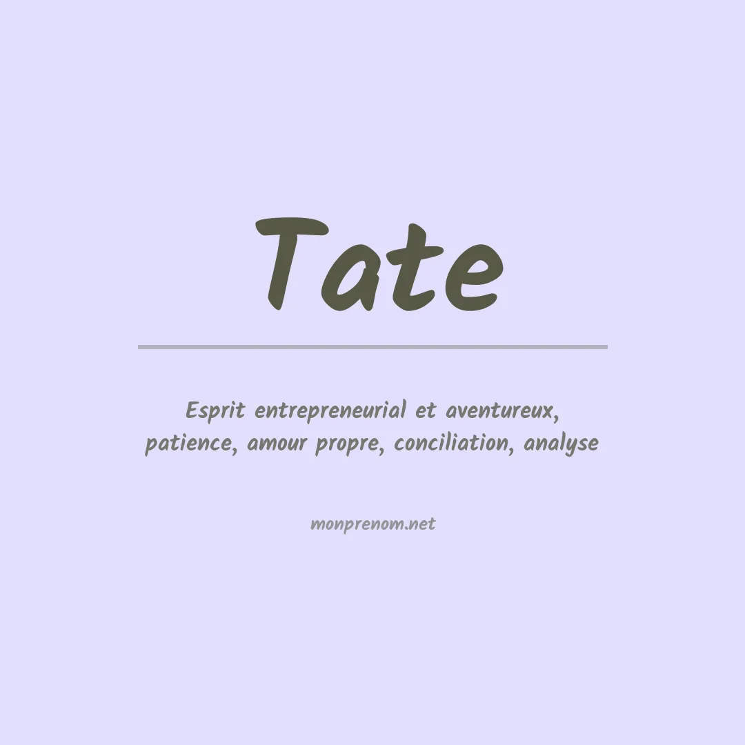Prénom Tate