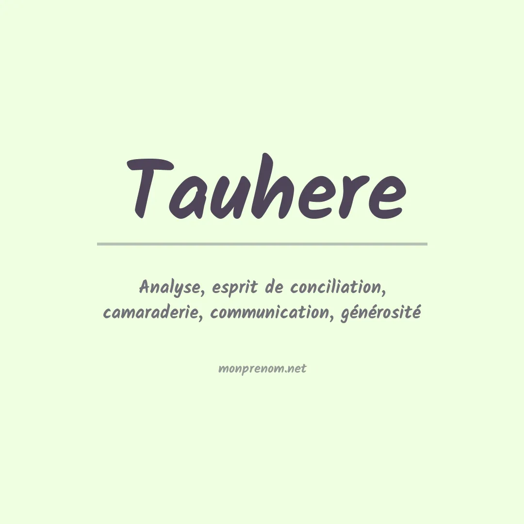 Signification du prénom Tauhere
